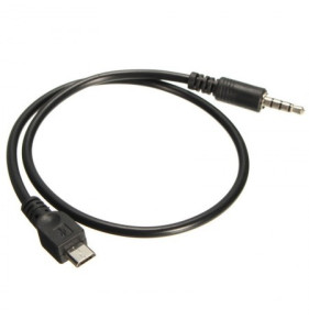 Micro USB кабел АДАПТИРАЩ към Audio jak Male 3.55mm AUX- черен